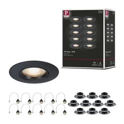 Spot encastré Kit de 10 fixe rond 90mm GU10 max. 10x10W 230V gradable Noir