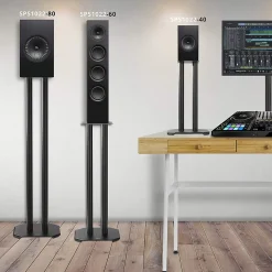SPS1022-60 Pieds enceintes 60 cm lestables avec du sable Cônes anti vibrations Set de 2 pour hifi stéréo home cinema Duronic