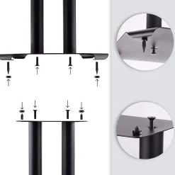 SPS1022-60 Pieds enceintes 60 cm lestables avec du sable Cônes anti vibrations Set de 2 pour hifi stéréo home cinema Duronic