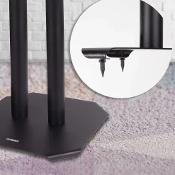 SPS1022-80 Pieds enceintes 80 cm lestables avec du sable Cônes anti vibrations Set de 2 pour hifi stéréo home cinema Duronic