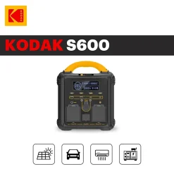 Station Électrique Portable KODAK S600 - Batterie LiFePO4 551Wh - Recharge Rapide - Générateur Solaire Léger et Compact