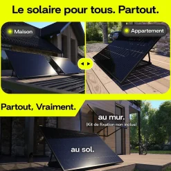 Sunology PLAY2, Panneau solaire complet 460W bifacial, Station solaire livrée assemblée, Installation sol ou mur