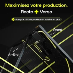 Sunology PLAY2, Panneau solaire complet 460W bifacial, Station solaire livrée assemblée, Installation sol ou mur