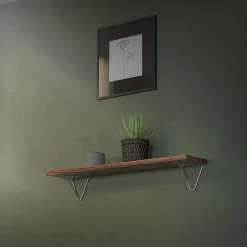 2 Support d'Etagere d'angle triangle en métal gris avec vis 160mm
