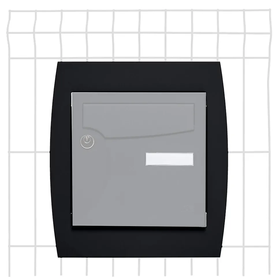 Support grillage rigide & palissade Noir mat sablé RAL 9005MS