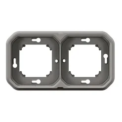 Support plaque étanche encastré - Plexo - LEGRAND - Gris - 2 postes horizontaux ou verticaux