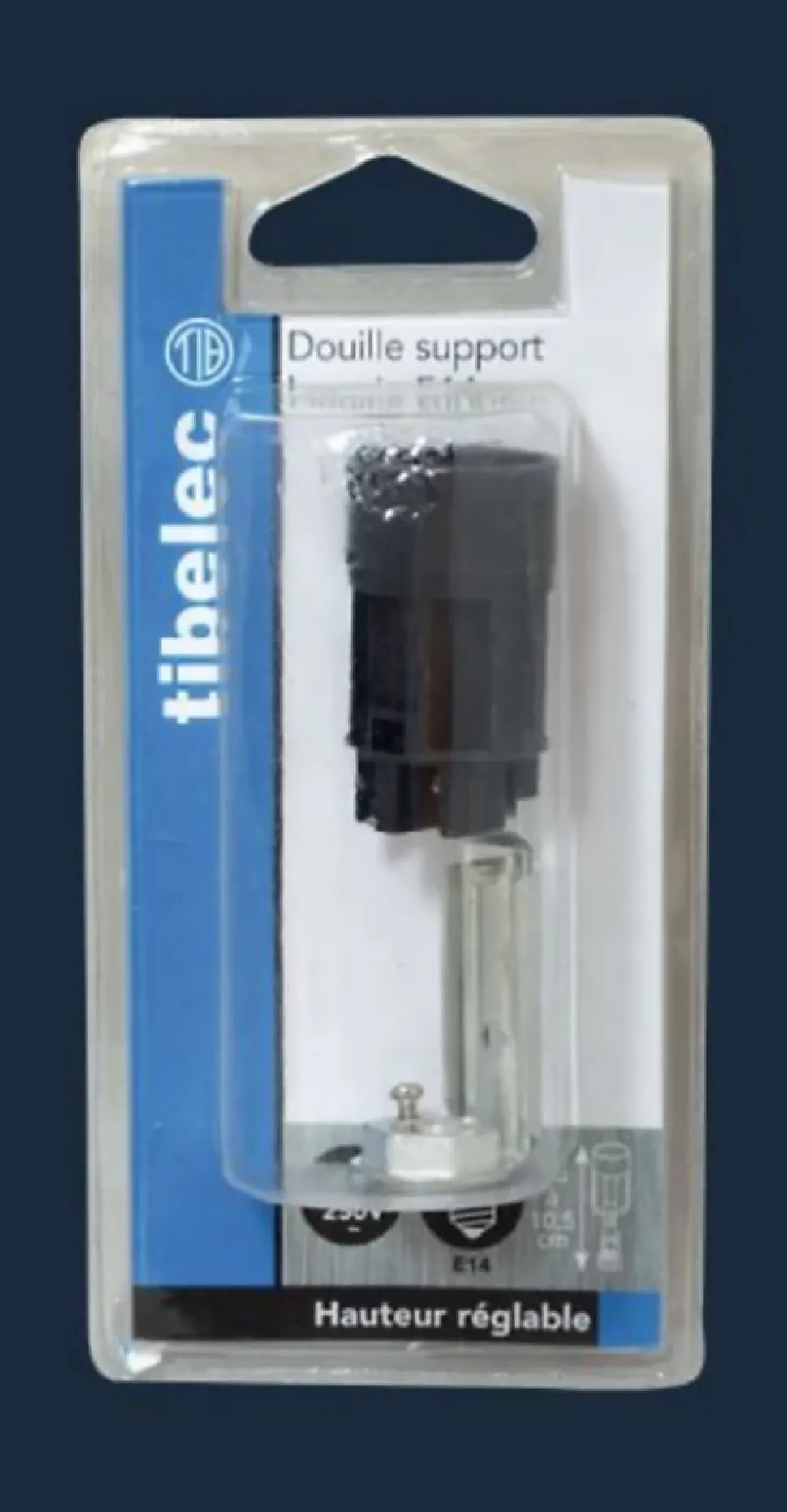 Supports bougies E14 2A 250V 60W femelle pas 10x1 H.65mm