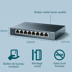 Switch de bureau 8 ports 10/100/1000 Mbps TP-Link