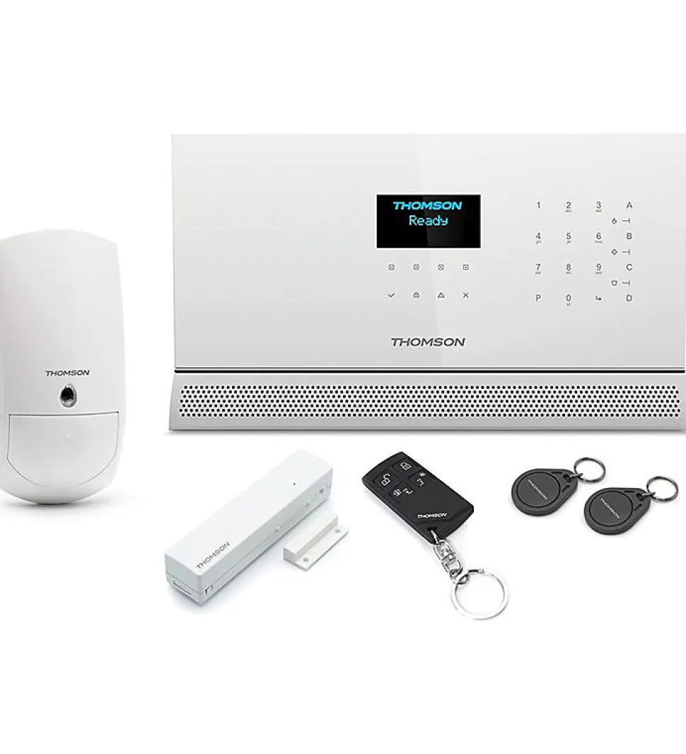 Système d'alarme sans fil sécurité Maison multizones Transm GSM ou internet THOMSON 512740