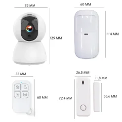 Système d'alarme étendu connecté Caméra rotative 4MP avec Sirène intégrée