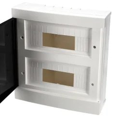 Tableau électrique apparent 24 modules 2x12 blanc fumé IP44 avec rail DIN EDO777848