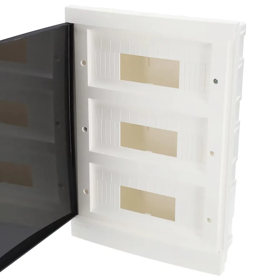 Tableau électrique encastré 36 modules 3x12 blanc fumé IP44 avec rail DIN EDO777849
