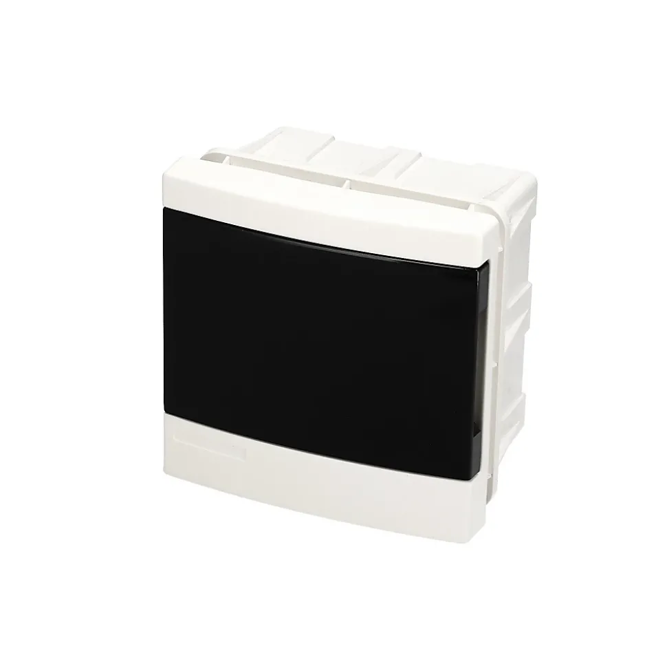 Tableau électrique encastré 4 modules blanc fumé IP44 avec rail DIN EDO777837