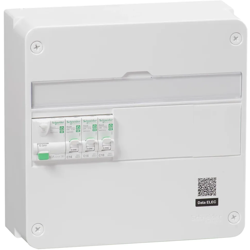Tableau électrique pré-équipé et pré-câblé 1 rangée 13 modules Schneider Electric Resi9 XE