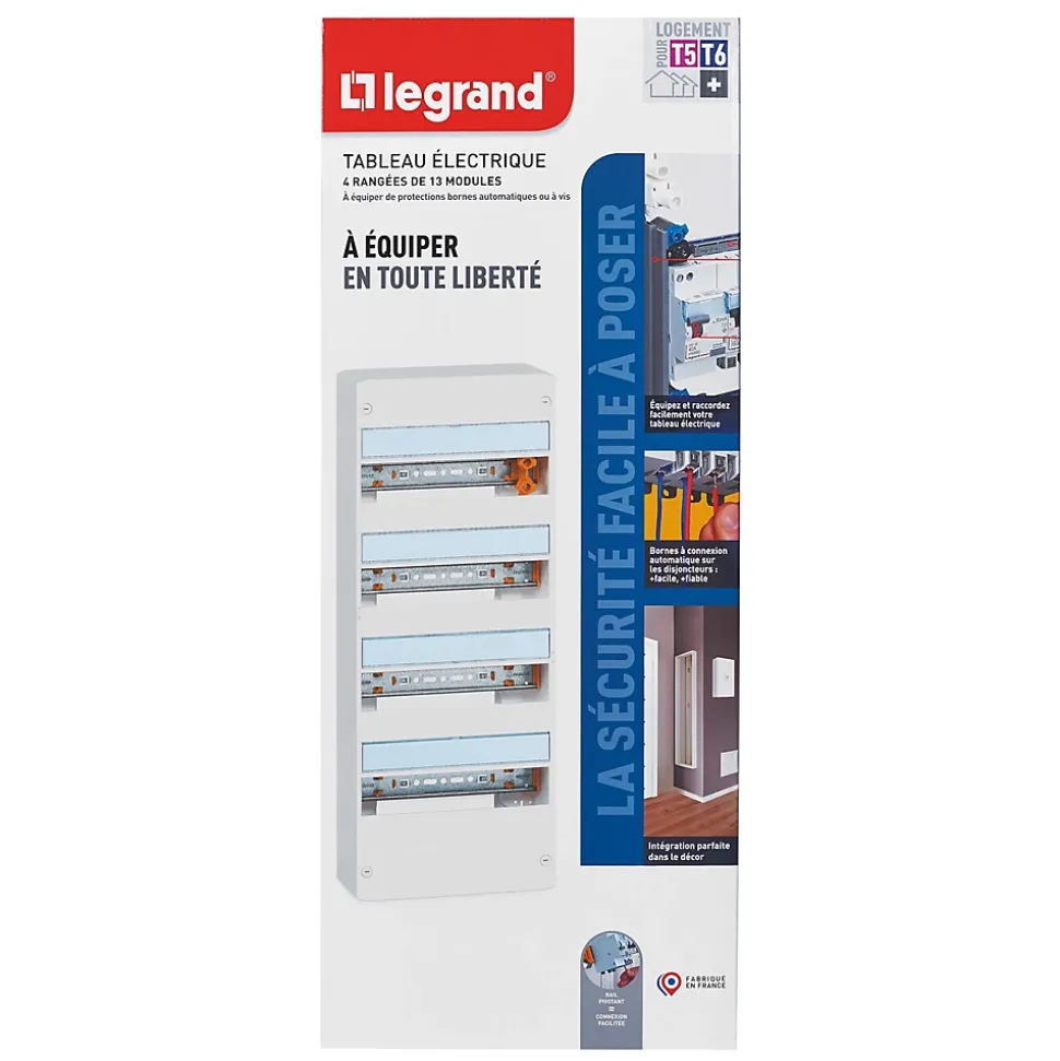 Tableau électrique à équiper 2 rangées - 26 modules Legrand