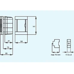 Tableau nu encastrable 2 modules Panasonic porte opaque