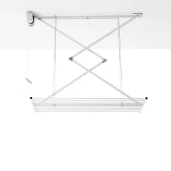 Étendoir manuel plafond blanc 128x54x25cm alu Foxydry Mini 120