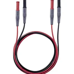 testo 0590 0013 Set de cordons de mesure de sécurité, fiches droites mâle 4 mm, 1 m, noir/rouge