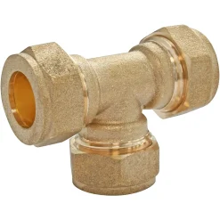 Té égal bicône à bague laiton pour tube cuivre Ø12