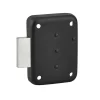 THIRARD - Serrure de meuble en applique pour porte d'ameublement, gauche, axe 25mm, 70x50mm, noir, 3 clés - THIRARD