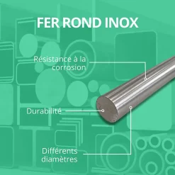 Tige fer rond inox 10 mm Longueur : 1 metre - Comment Fer