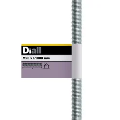 Tige filetée brillante zinguée diamètre 20 mm x 1 m