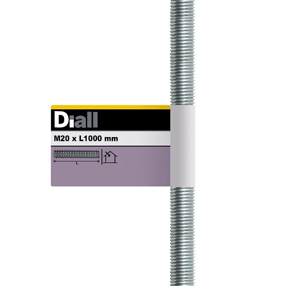 Tige filetée brillante zinguée diamètre 20 mm x 1 m