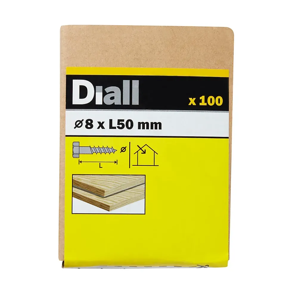 Tirefonds DIN 571 zingués 8x50 mm - 100 pièces