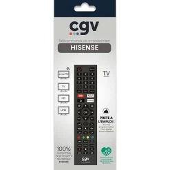 Télécommande CGV Fidelio Hisense 55 boutons Noire infrarouge prête à l'emploi