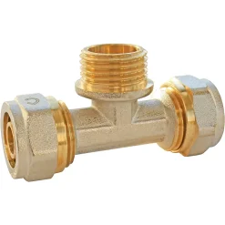 Té mâle à compression pour tube Multicouche Ø16mm - mâle au centre 15/21 (1/2")