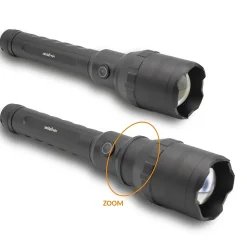 Torche Ultra Power 10000 Lumens FISHTEC LED COB Faisceau 300 m Aluminium Rechargeable 4 Modes Zoom