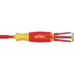 Tournevis Lift-Up WIHA isolé 1000 V avec 6 embouts slim VDE 70 mm - 38613