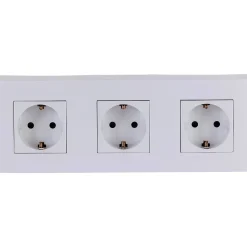 Triple prise Schuko + plaque Kalya blanc Zenitech