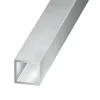 Tube carré aluminium brut 20 x 20 mm, 1 m