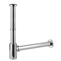Tube d'extension de siphon de vidange rond avec une finition chromée brillante en laiton Kibath