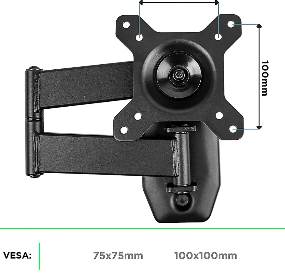 TVB1120 Support TV mural pour écran de 13 à 30 pouces Inclinable Charge max 18 kg VESA 75 100 Télé LED LCD OLED Duronic