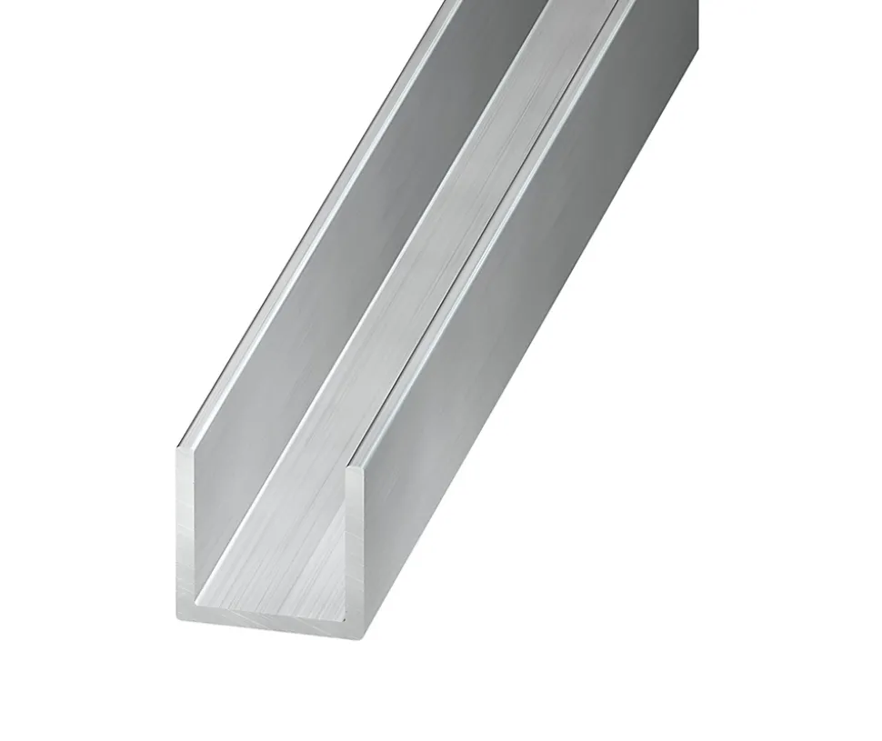 U aluminium brut 10 x 8 x 10 mm Ep. 1 mm, 1 m