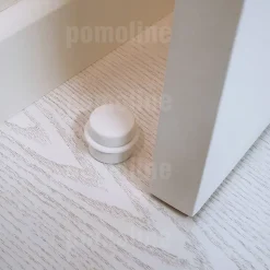 6 Un. Butée de porte adhésive en bois laqué blanc - Diamètre 37MM