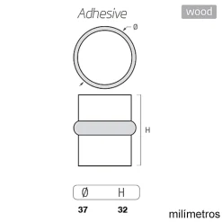 10 Un. Butée de porte adhésive en bois laqué blanc - Diamètre 37MM