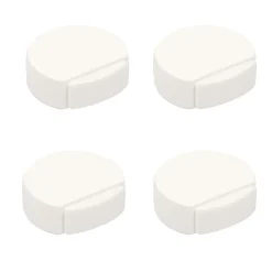 4 Un. Butée de porte adhésive en bois laqué blanc 45x42MM