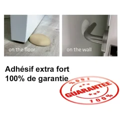 12 Un. Butée de porte en caoutchouc adhésif pour parquet et mur, blanc - Diamètre 60MM