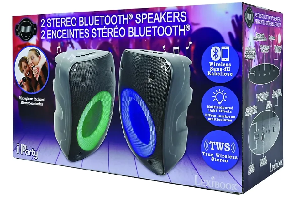 Une paire d'Enceintes Stereo Puissantes Bluetooth iParty