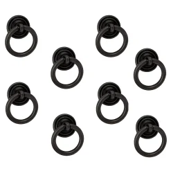 8 Un. poignées de meuble anneau noir rouille tiroir classique - diamètre 32MM