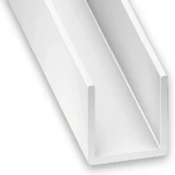 U PVC blanc 10 x 12 x 10 mm. Ep. 1 mm. Int. 10 mm. Longueur 2 m