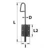 Verrou baïonnette ø16 mm L. 500 mm acier noir Afbat