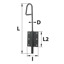 Verrou baïonnette ø16 mm L. 600 mm acier noir Afbat