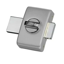 Verrou à bouton avec cylindre 40 mm satin chromé