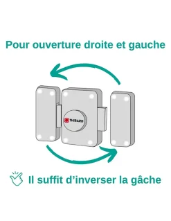 Verrou à bouton Concorde pour porte intérieure, acier, époxy bronze - THIRARD