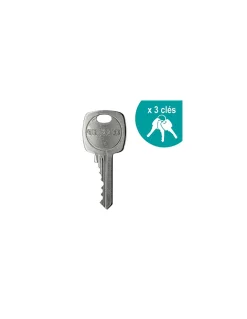 Verrou à bouton Corvette pour porte d'entrée, cylindre 60mm, acier, 3 clés, époxy bronze - THIRARD