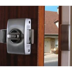 Verrou à bouton sans vis Abus aluminium avec 4 clés inclus